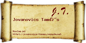 Jovanovics Tamás névjegykártya