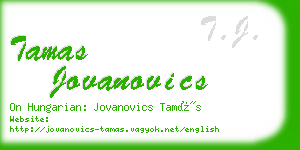 tamas jovanovics business card
